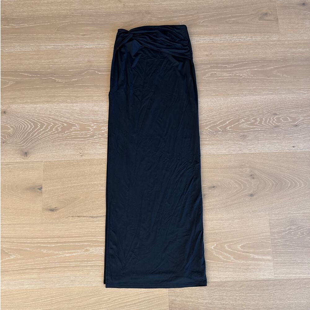 White Fox Maxi Skirt High Slit Size S Black